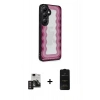 MARSİLYAN™- Galaxy S24 Kılıf Odak Klasik Serisi - Siyah 6D Antistatik Mat Seramik Hayalet Nano Ekran Koruyucu + PVD Metal Kamera Lens - DNMR