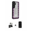 MARSİLYAN™- Galaxy S24 Kılıf Odak Klasik Serisi - Siyah 6D Antistatik Mat Seramik Hayalet Nano Ekran Koruyucu + PVD Metal Kamera Lens - DNMR