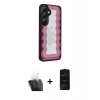 MARSİLYAN™- Galaxy S24 Kılıf Odak Klasik Serisi - Siyah 6D Antistatik Mat Seramik Hayalet Nano Ekran Koruyucu + Kamera Lens Koruma Cam - SF
