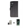 MARSİLYAN™- Galaxy S24 Kılıf Siluet Işık Serisi - Siyah 360 Mat Full Body Arka Koruyucu + Bilvis Titan Kamera Lens - DNMR