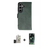 MARSİLYAN™- Galaxy S24 Kılıf Siluet Işık Serisi - Siyah 360 Mat Full Body Arka Koruyucu + Bilvis Titan Kamera Lens - SH