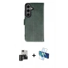 MARSİLYAN™- Galaxy S24 Kılıf Siluet Işık Serisi - Siyah 3D Antistatik Cam Ekran Koruyucu + PVD Metal Kamera Lens - TNGI