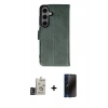 MARSİLYAN™- Galaxy S24 Kılıf Siluet Işık Serisi - Siyah 3D Antistatik Hayalet Cam Ekran Koruyucu + Bilvis Titan Kamera Lens - DNMR