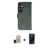 MARSİLYAN™- Galaxy S24 Kılıf Siluet Işık Serisi - Siyah 3D Antistatik Hayalet Cam Ekran Koruyucu + Bilvis Titan Kamera Lens - SH