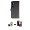 MARSİLYAN™- Galaxy S24 Kılıf Siluet Işık Serisi - Siyah 3D Antistatik Mat Seramik Nano Ekran Koruyucu + Bilvis Titan Kamera Lens - SH