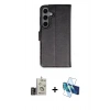 MARSİLYAN™- Galaxy S24 Kılıf Siluet Işık Serisi - Siyah 3D Antistatik Seramik Nano Ekran Koruyucu + Bilvis Titan Kamera Lens - GD