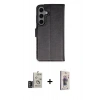MARSİLYAN™- Galaxy S24 Kılıf Siluet Işık Serisi - Siyah Bilvis 3D Cam Ekran Koruyucu + Bilvis Titan Kamera Lens - DNMR