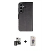 MARSİLYAN™- Galaxy S24 Kılıf Siluet Işık Serisi - Siyah Bilvis 3D Cam Ekran Koruyucu + PVD Metal Kamera Lens - DNMR