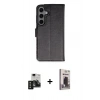 MARSİLYAN™- Galaxy S24 Kılıf Siluet Işık Serisi - Siyah Bilvis Hayalet Cam Ekran Koruyucu + PVD Metal Kamera Lens - SH