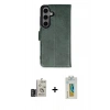 MARSİLYAN™- Galaxy S24 Kılıf Siluet Işık Serisi - Siyah Polymer Nano Ekran Koruyucu + Derin Mor Bilvis Titan Kamera Lens