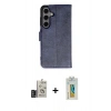 MARSİLYAN™- Galaxy S24 Kılıf Siluet Işık Serisi - Siyah Polymer Nano Ekran Koruyucu + Derin Mor Bilvis Titan Kamera Lens
