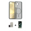 MARSİLYAN™- Galaxy S24 Kılıf Siluet Minimal Prime - Şeffaf 360 Full Body Arka Koruyucu + Bilvis Titan Kamera Lens - TMGI