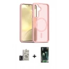 MARSİLYAN™- Galaxy S24 Kılıf Siluet Minimal Prime - Şeffaf 360 Full Body Arka Koruyucu + Bilvis Titan Kamera Lens - TMGI