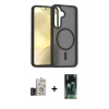 MARSİLYAN™- Galaxy S24 Kılıf Siluet Minimal Prime - Şeffaf 360 Full Body Arka Koruyucu + Bilvis Titan Kamera Lens - TMGI