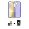 MARSİLYAN™- Galaxy S24 Kılıf Siluet Minimal Prime - Şeffaf 360 Full Body Arka Koruyucu + Bilvis Titan Kamera Lens - TMGI