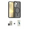MARSİLYAN™- Galaxy S24 Kılıf Siluet Minimal Prime - Şeffaf Pasifik Cam Ekran Koruyucu + Bilvis Titan Kamera Lens - DNMR