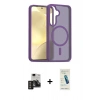 MARSİLYAN™- Galaxy S24 Kılıf Siluet Minimal Prime - Şeffaf Pasifik Cam Ekran Koruyucu + PVD Metal Kamera Lens - DNMR