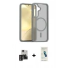 MARSİLYAN™- Galaxy S24 Kılıf Siluet Minimal Prime - Şeffaf Pasifik Cam Ekran Koruyucu + PVD Metal Kamera Lens - DNMR