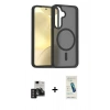MARSİLYAN™- Galaxy S24 Kılıf Siluet Minimal Prime - Şeffaf Pasifik Cam Ekran Koruyucu + PVD Metal Kamera Lens - DNMR