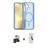 MARSİLYAN™- Galaxy S24 Kılıf Siluet Minimal Prime - Şeffaf Pasifik Cam Ekran Koruyucu + PVD Metal Kamera Lens - DNMR