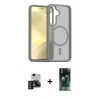 MARSİLYAN™- Galaxy S24 Kılıf Siluet Minimal Prime - Siyah 360 Mat Full Body Arka Koruyucu + PVD Metal Kamera Lens - DNMR