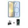 MARSİLYAN™- Galaxy S24 Kılıf Siluet Minimal Prime - Siyah 360 Mat Full Body Arka Koruyucu + PVD Metal Kamera Lens - DNMR