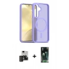 MARSİLYAN™- Galaxy S24 Kılıf Siluet Minimal Prime - Siyah 360 Mat Full Body Arka Koruyucu + PVD Metal Kamera Lens - DNMR