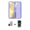 MARSİLYAN™- Galaxy S24 Kılıf Siluet Minimal Prime - Siyah 360 Mat Full Body Arka Koruyucu + Bilvis Titan Kamera Lens - GD