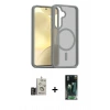 MARSİLYAN™- Galaxy S24 Kılıf Siluet Minimal Prime - Siyah 360 Mat Full Body Arka Koruyucu + Bilvis Titan Kamera Lens - GD
