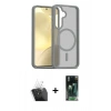 MARSİLYAN™- Galaxy S24 Kılıf Siluet Minimal Prime - Siyah 360 Mat Full Body Arka Koruyucu + Kamera Lens Koruma Cam - SF