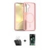 MARSİLYAN™- Galaxy S24 Kılıf Siluet Minimal Prime - Siyah 360 Mat Full Body Arka Koruyucu + Kamera Lens Koruma Cam - SF