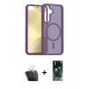 MARSİLYAN™- Galaxy S24 Kılıf Siluet Minimal Prime - Siyah 360 Mat Full Body Arka Koruyucu + Kamera Lens Koruma Cam - SF