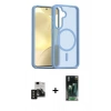MARSİLYAN™- Galaxy S24 Kılıf Siluet Minimal Prime - Siyah 360 Mat Full Body Arka Koruyucu + PVD Metal Kamera Lens - SH