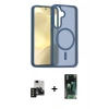 MARSİLYAN™- Galaxy S24 Kılıf Siluet Minimal Prime - Siyah 360 Mat Full Body Arka Koruyucu + PVD Metal Kamera Lens - SH