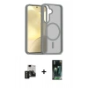 MARSİLYAN™- Galaxy S24 Kılıf Siluet Minimal Prime - Siyah 360 Mat Full Body Arka Koruyucu + PVD Metal Kamera Lens - SH