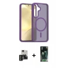 MARSİLYAN™- Galaxy S24 Kılıf Siluet Minimal Prime - Siyah 360 Mat Full Body Arka Koruyucu + PVD Metal Kamera Lens - SH