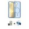 MARSİLYAN™- Galaxy S24 Kılıf Siluet Minimal Prime - Siyah 3D Antistatik Cam Ekran Koruyucu + Bilvis Titan Kamera Lens - DNMR