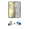 MARSİLYAN™- Galaxy S24 Kılıf Siluet Minimal Prime - Siyah 3D Antistatik Cam Ekran Koruyucu + Bilvis Titan Kamera Lens - DNMR