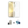 MARSİLYAN™- Galaxy S24 Kılıf Siluet Minimal Prime - Siyah 3D Antistatik Cam Ekran Koruyucu + Bilvis Titan Kamera Lens - DNMR