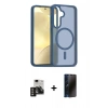 MARSİLYAN™- Galaxy S24 Kılıf Siluet Minimal Prime - Siyah 3D Antistatik Hayalet Cam Ekran Koruyucu + PVD Metal Kamera Lens - GD