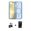 MARSİLYAN™- Galaxy S24 Kılıf Siluet Minimal Prime - Siyah 3D Antistatik Hayalet Cam Ekran Koruyucu + PVD Metal Kamera Lens - GD