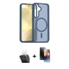 MARSİLYAN™- Galaxy S24 Kılıf Siluet Minimal Prime - Siyah 3D Antistatik Mat Seramik Nano Ekran Koruyucu + Kamera Lens Koruma Cam - SF