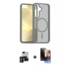 MARSİLYAN™- Galaxy S24 Kılıf Siluet Minimal Prime - Siyah 3D Antistatik Mat Seramik Nano Ekran Koruyucu + PVD Metal Kamera Lens - GD
