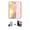 MARSİLYAN™- Galaxy S24 Kılıf Siluet Minimal Prime - Siyah 3D Antistatik Mat Seramik Nano Ekran Koruyucu + Bilvis Titan Kamera Lens - SH