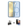 MARSİLYAN™- Galaxy S24 Kılıf Siluet Minimal Prime - Siyah 3D Antistatik Mat Seramik Nano Ekran Koruyucu + PVD Metal Kamera Lens - GD
