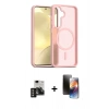 MARSİLYAN™- Galaxy S24 Kılıf Siluet Minimal Prime - Siyah 3D Antistatik Mat Seramik Nano Ekran Koruyucu + PVD Metal Kamera Lens - GD