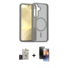 MARSİLYAN™- Galaxy S24 Kılıf Siluet Minimal Prime - Siyah 3D Antistatik Mat Seramik Nano Ekran Koruyucu + Bilvis Titan Kamera Lens - TMGI
