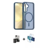 MARSİLYAN™- Galaxy S24 Kılıf Siluet Minimal Prime - Siyah 3D Antistatik Seramik Nano Ekran Koruyucu + PVD Metal Kamera Lens - DNMR