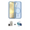 MARSİLYAN™- Galaxy S24 Kılıf Siluet Minimal Prime - Siyah 3D Antistatik Seramik Nano Ekran Koruyucu + Bilvis Titan Kamera Lens - GD