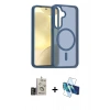 MARSİLYAN™- Galaxy S24 Kılıf Siluet Minimal Prime - Siyah 3D Antistatik Seramik Nano Ekran Koruyucu + Bilvis Titan Kamera Lens - GD